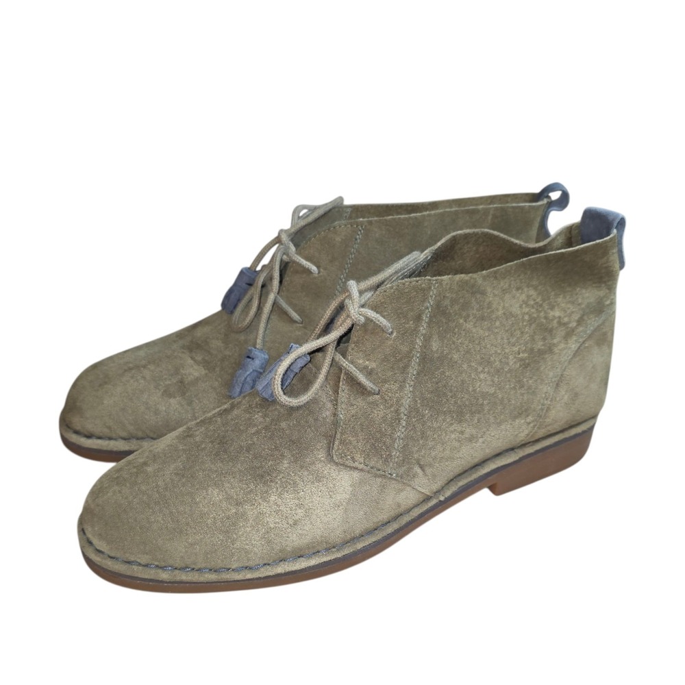 Hush Puppies Men's 12M Olive Suede Chukka Boots Casual Desert Lace Up Comfort